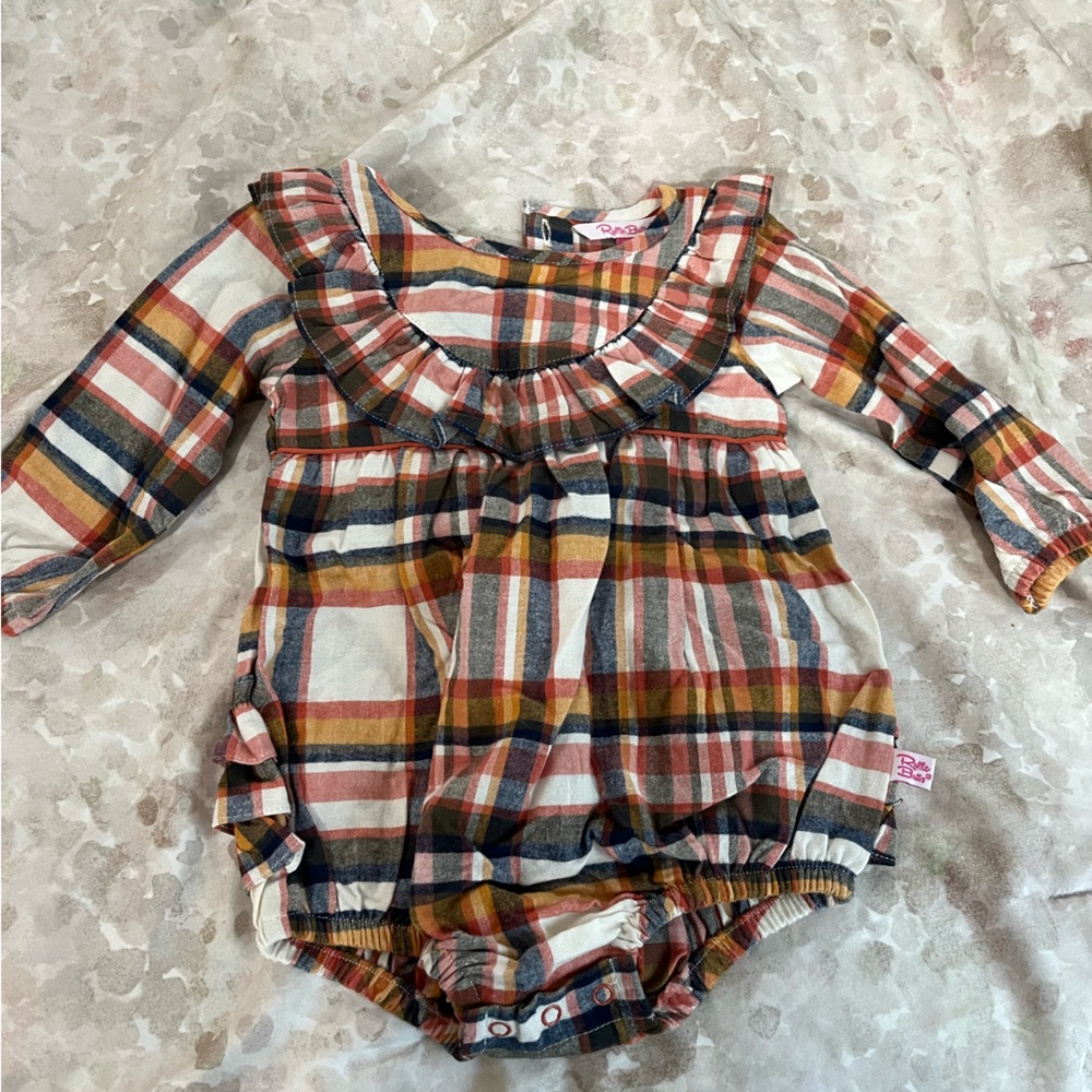 Ruffle Butts Plaid Bubble Romper